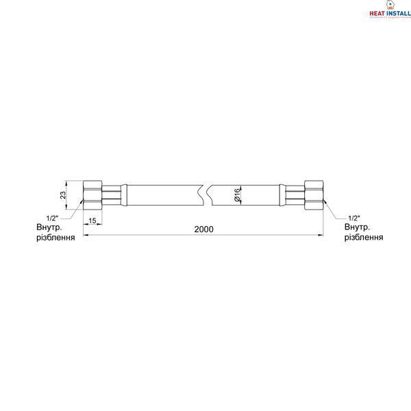 Шланг для газу Thermo Alliance Standart чорний 1/2" ВВ 200 см SD91G200 SD00011008 фото