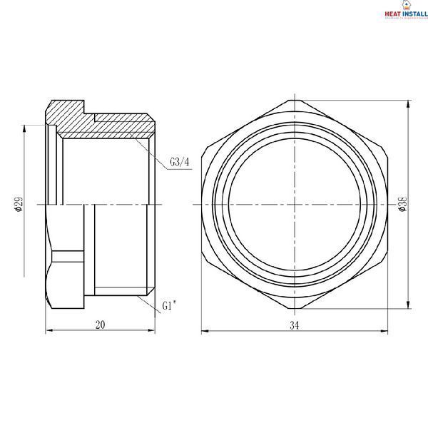 Футорка Thermo Alliance Forte 1"х3/4" ЗВ SF3742520 SD00002748 фото