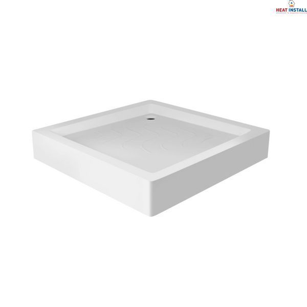 Набір Lidz душова кабіна Wawel SC80x80.SAT.LOW.GR, скло тоноване 4 мм + піддон Mazur SD00048615 фото