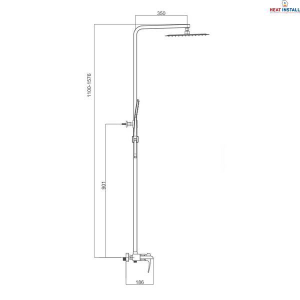 Душова система GAPPO G2407-20, хром 1034058 фото
