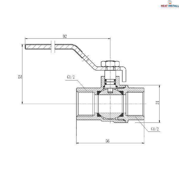 Кран кульовий Thermo Alliance Forte 1/2" ВР для газа (ручка) SF600G15 SD00010581 фото
