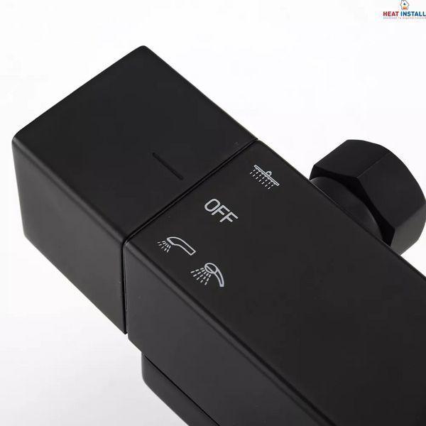Душова система GAPPO G2417-60 термостат, вилив - перемикач на лійку, чорний 1043364 фото