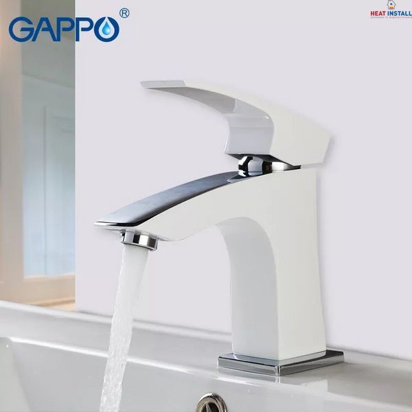 Змішувач для умивальника GAPPO G1007-7, білий/хром 1033987 фото