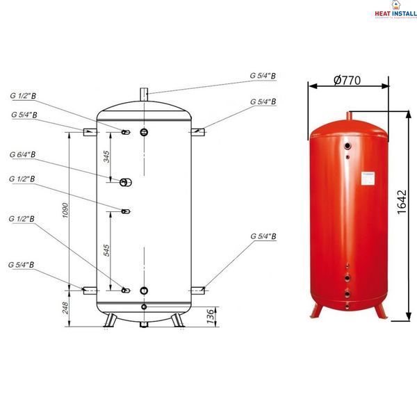 Теплоакумулятор Thermo Alliance TA-ТАМ-00 500 без ізоляції SD00047697 фото