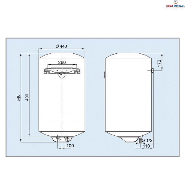 Водонагрівач LEOV LV Dry 50 l сухий тен (50L D) 000019708 фото
