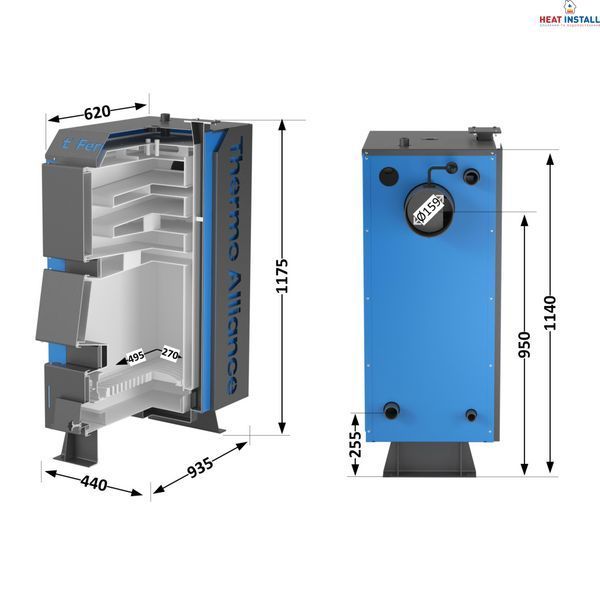 Котел твердопаливний сталевий Thermo Alliance Ferrum V 4.0 FSF 16 SD00051316 фото