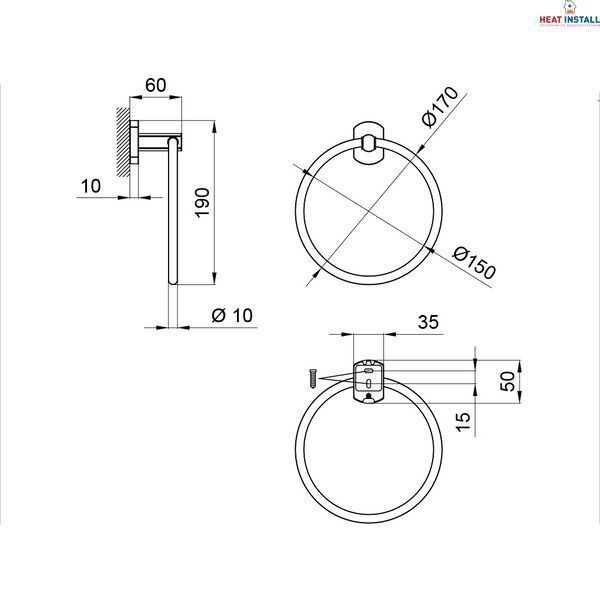 Тримач для рушника Qtap Liberty D 160 мм QTLIBCRM1160 Chrome SD00031712 фото
