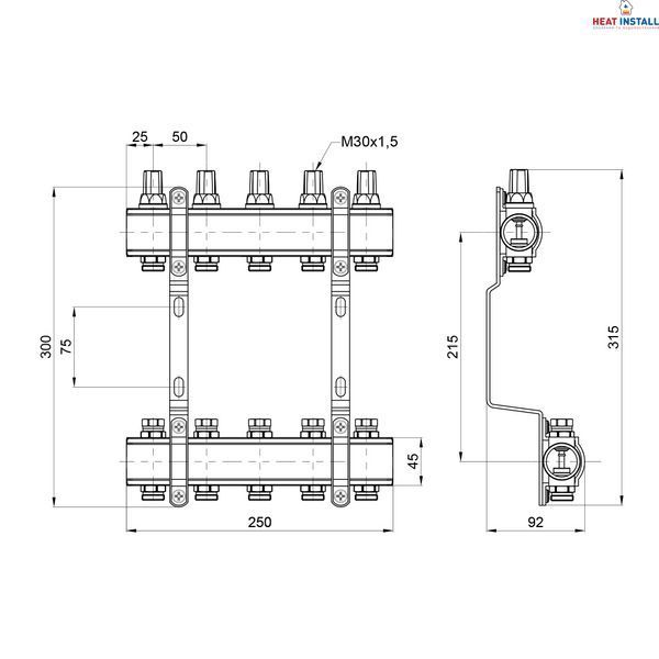 Колектор Thermo Alliance Forte 1" 5 виходів SF002W5 SD00039966 фото