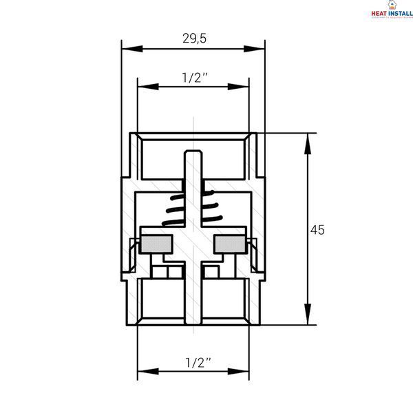 Клапан зворотного ходу води 1/2&Prime;ВВ латунний Б3601А 000025802 фото