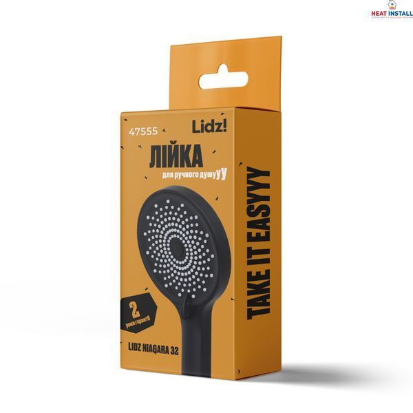 Лійка для ручного душу Lidz Niagara 32 120 мм округла LDNIA32BLM47555 Matt Black SD00053679 фото