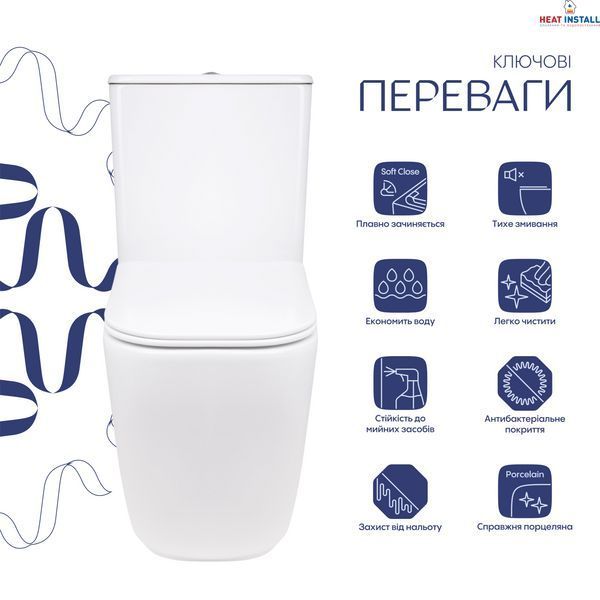 Унітаз підлоговий Qtap Aquarius Ultra Quiet 620&times;355&times;790 мм з сидінням Soft-close, White QTAQAW27W49262 SD00055386 фото