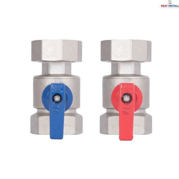 Комплект кранів кульових Thermo Alliance Standart 1"ВВ прямий з накидною гайкою TAS262RBW25 SD00054733 фото