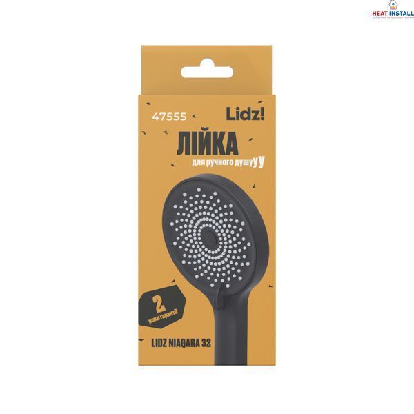 Лійка для ручного душу Lidz Niagara 32 120 мм округла LDNIA32BLM47555 Matt Black SD00053679 фото