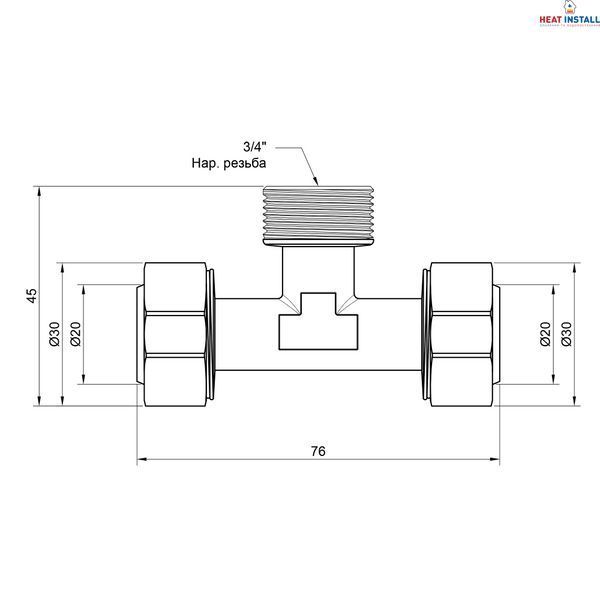 Трійник обтискний Thermo Alliance Standart 20х3/4"х20 ЗР SD160W202020 SD00002672 фото