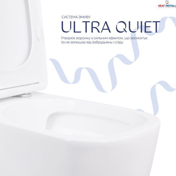 Унітаз підлоговий Qtap Aquarius Ultra Quiet 620&times;355&times;790 мм з сидінням Soft-close, White QTAQAW27W49262 SD00055386 фото