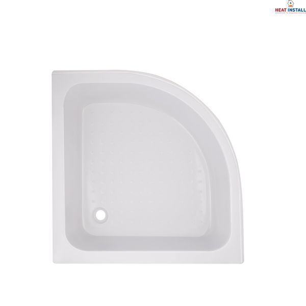 Душова кабіна Latwa SC90x90.SAT.MID.GR полукругла, скло тон. 4 мм + Душовий піддон KAPIELKA ST90x90x26, з панеллю Lidz SD00050782 фото