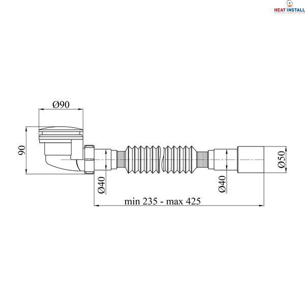 Сифон для душового піддону Lidz (CRM) колбовий (вихід 40/50мм) SD00050515 фото
