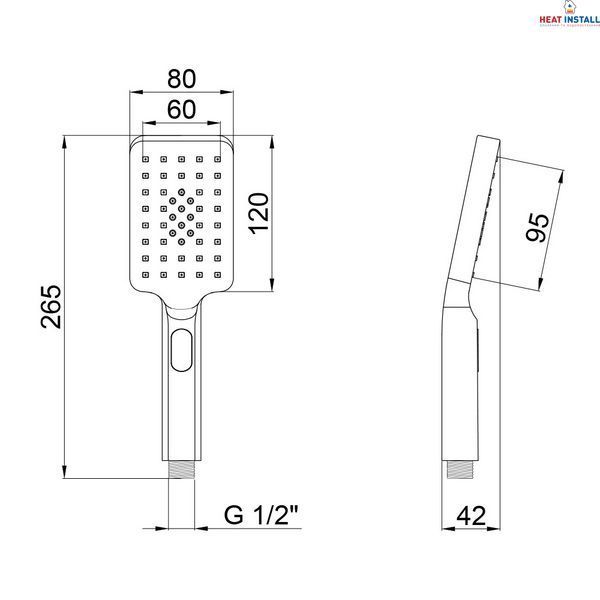 Лійка для ручного душу Qtap Rucni 120х80 мм прямокутна QTRUCA121N3KBB Black Matt SD00041919 фото