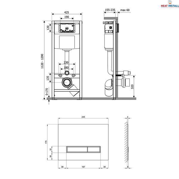 Набір інсталяція 4 в 1 Qtap Nest ST з лінійною панеллю змиву QT0133M425V1105GW SD00040861 фото