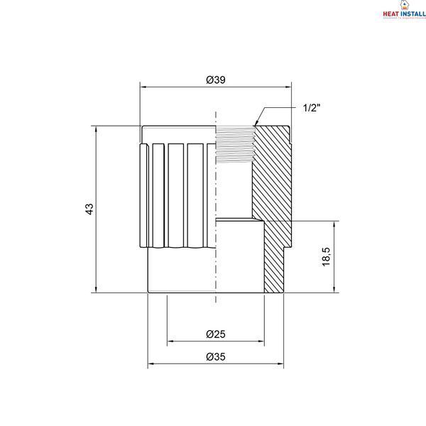 Муфта PPR Thermo Alliance 25х1/2" ВР SD00029330 фото