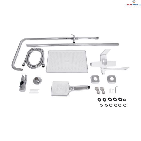Душова система універсальна Qtap Presto на три споживача (з виливом) QTPRE111CRW45580 Chrome/White SD00051704 фото