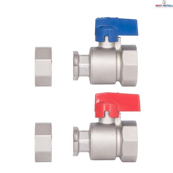 Комплект кранів кульових Thermo Alliance Standart 1"ВВ прямий з накидною гайкою TAS262RBW25 SD00054733 фото