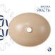 Раковина накладна Qtap Dove 415x340x140 мм, Beige, овальна, з донним клапаном QTDOV188SB49784 SD00055908 фото 4