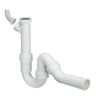 Сифон для раковини VIEGA 1 1/2&Prime;х40 з відводом, 45&deg; пластик білий трубний б/г 101800 000000816 фото