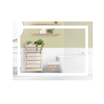 Дзеркало Lidz Kubis (KU1) 900х700 з LED-підсвічуванням Touch, з антизапотіванням, з димером, рег. яскравості LD78LF904907048451 SD00054575 фото