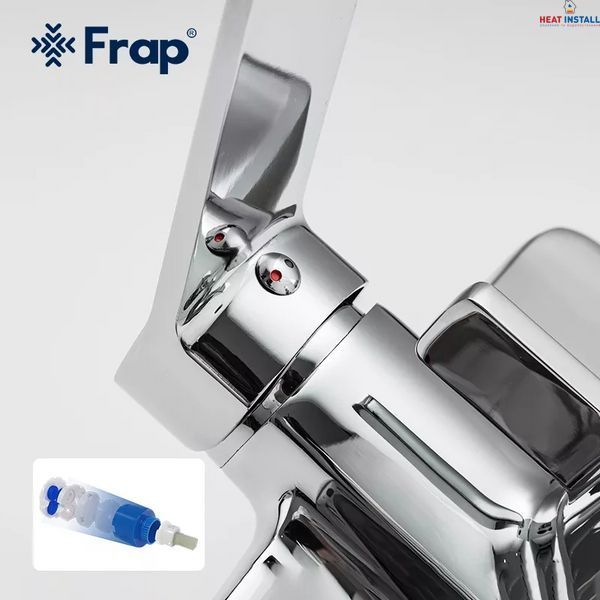 Душева система Frap F2461, поворотний вилив - перемикач на лійку, 3 режими, хром 1042386 фото