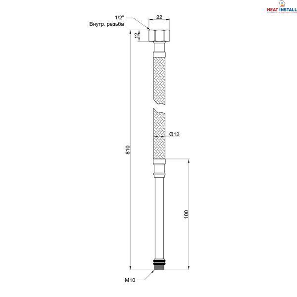Гнучка підводка для води Thermo Alliance Standart М10 80 см (пара) SD396W80L SD00010878 фото