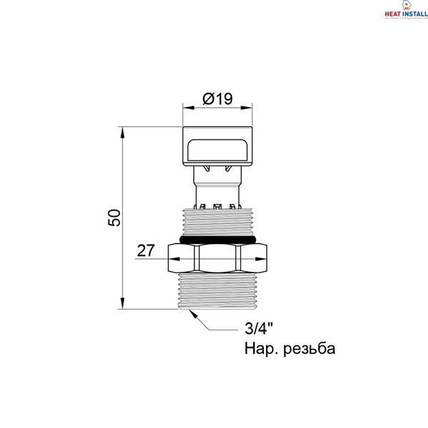 Стаканчик Icma Assieme Canotto 3/4" для витратоміра колектора №168 SD00046392 фото