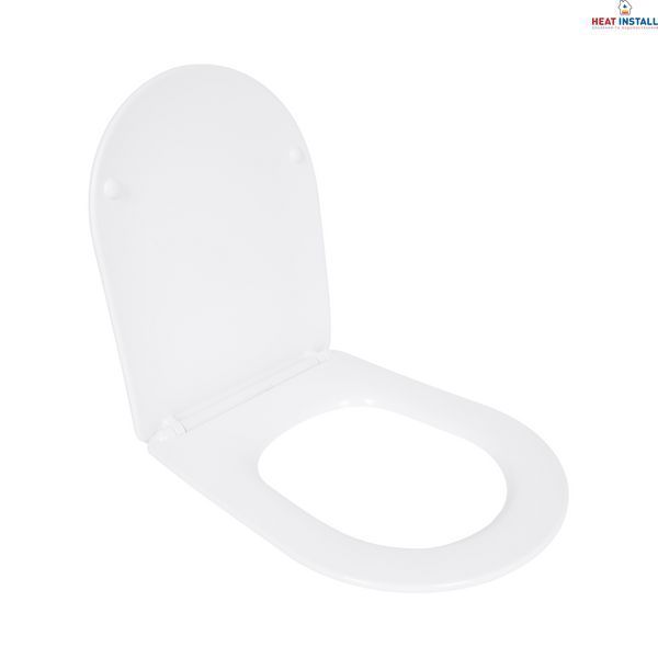 Сидіння для унітазу Qtap (Evia, Arvin, Leo 630) 410x330x22 мм, White, з мікроліфтом, Slim Duroplast, Quick Release QTSC179W49264 SD00055388 фото