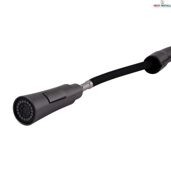 Змішувач для кухні Qtap Vlasta New з висувним виливом QTVLA344GMB45647 Gunmetal Black PVD SD00051771 фото