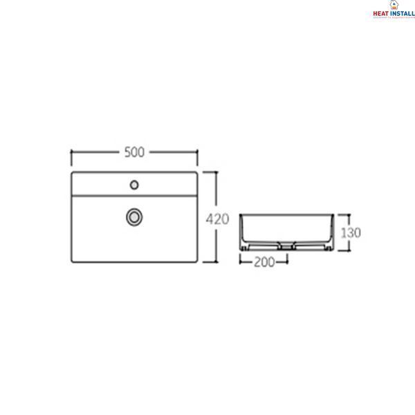 Раковина Qtap Nando LT 500х420х130 Matt black QT12116146AMB SD00052920 фото