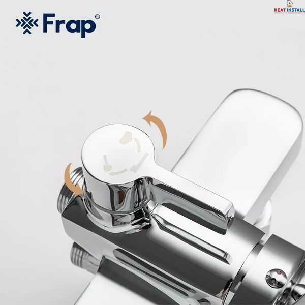 Душева система Frap F2461, поворотний вилив - перемикач на лійку, 3 режими, хром 1042386 фото