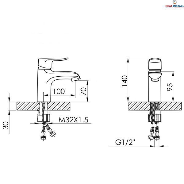 Змішувач для раковини Lidz Wieza 001 (k35) LDWIE001CRM45409 Chrome SD00051533 фото