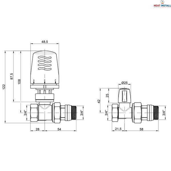 Термокомплект Icma 3/4" з антипротіканням прямий №KIT_1100+775-940+815-940 SD00023706 фото