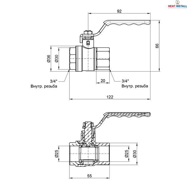 Кран кульовий Thermo Alliance Standart 3/4" ВР для води (важіль) SD600NW20PN40 SD00021327 фото