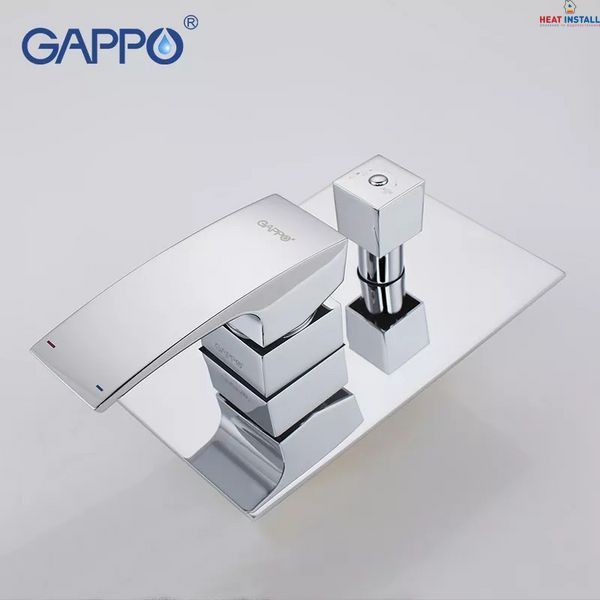 Вбудована душова система GAPPO G7107, вилив - перемикач на лійку, 3-функції, хром 1034072 фото