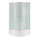 Душова кабіна Latwa SC90x90.SAT.HIGH.FR полукругла, скло Frost 4 мм + Душовий піддон KAPIELKA ST90x90x41, з панеллю Lidz SD00050783 фото 1