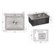 Мийка для кухні інтегрована Lidz Handmade H5045 (LDH5045BRU35383) Brushed Steel 3,0/1,0 мм SD00041487 фото 6