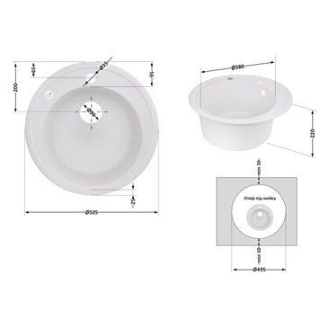 Кухонна мийка Lidz D510/200 WHI-01 (LIDZWHI01D510200) SD00039821 фото