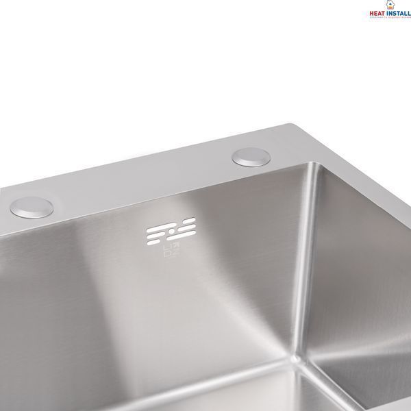 Мийка для кухні інтегрована Lidz Handmade H5845 (LDH5845BRU35384) Brushed Steel 3,0/1,0 мм SD00041488 фото