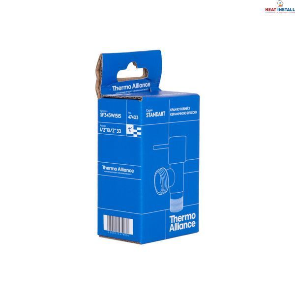 Кран кутовий Thermo Alliance Standart (ручка паличка) з керам.буксою 1/2"З х 1/2"З SF343W1515 SD00053527 фото