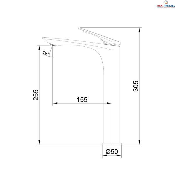 Змішувач для раковини Qtap Vlasta New високий QTVLA269GMB45653 Gunmetal Black PVD SD00051777 фото