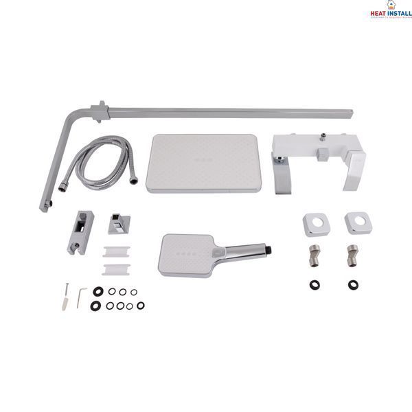 Душова система універсальна Qtap Swan Cascada на три споживача (з виливом) QTSWA111CRW45570 Chrome/White SD00051694 фото