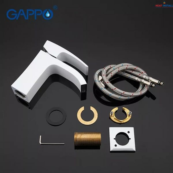 Змішувач для умивальника GAPPO G1007-8, білий/хром 1033990 фото