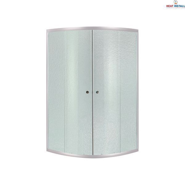 Душова кабіна Latwa SC80x80.SAT.HIGH.FR полукругла, скло Frost 4 мм + Душовий піддон KAPIELKA ST80x80x41, з панеллю Lidz SD00050787 фото