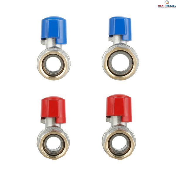 Комплект прямих кранів Thermo Alliance Standart 1/2"ВН-3/4"ВН з накидною гайкою для підключення котла TAS262RBW1520 SD00054691 фото